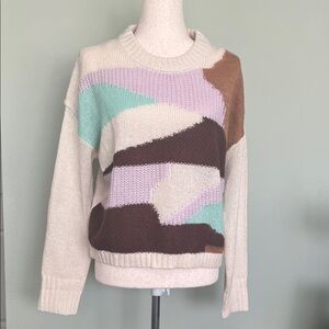 Cotton Emporium Multicolor Patchwork Sweater - NWOT